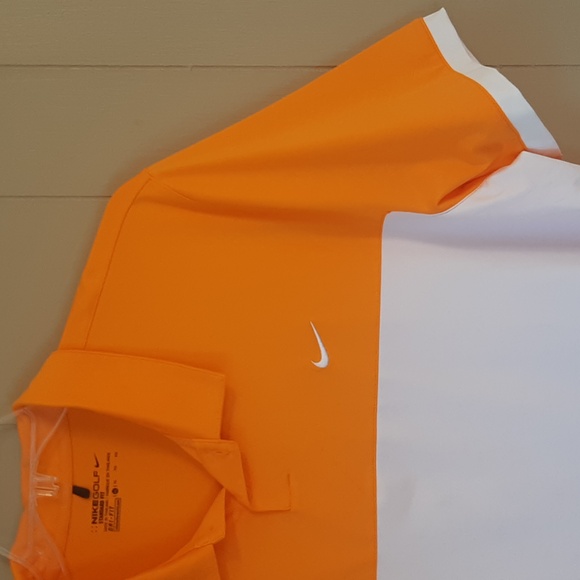 Nike Golf Men's Polo Shirt Size XL Orange And White - Picture 4 of 12